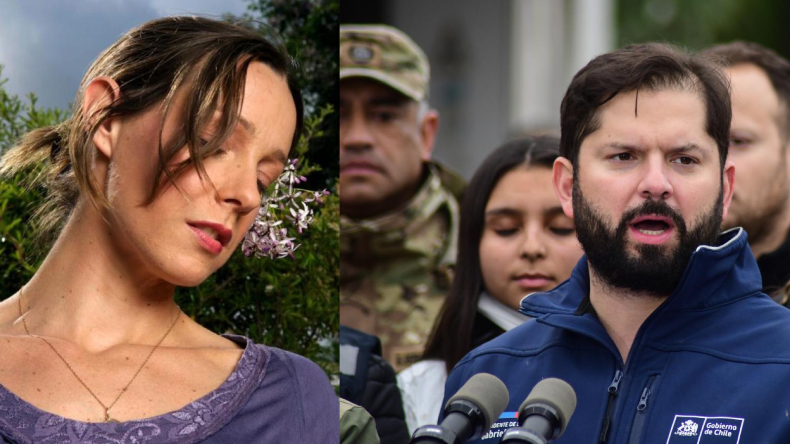 Cecilia Amenábar y el Presidente Boric - Agencia Uno