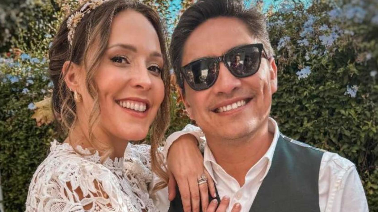 Maly Jorquiera y Sergio Freire en su matrimonio