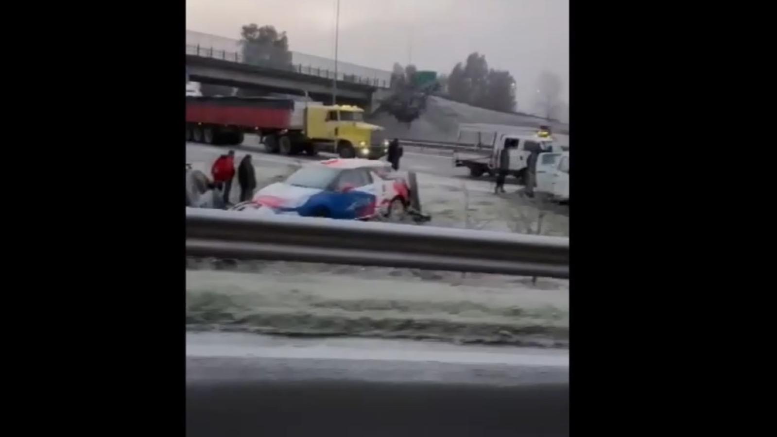 Reportan accidente de tránsito por presencia de escarcha en la Ruta 5 Sur