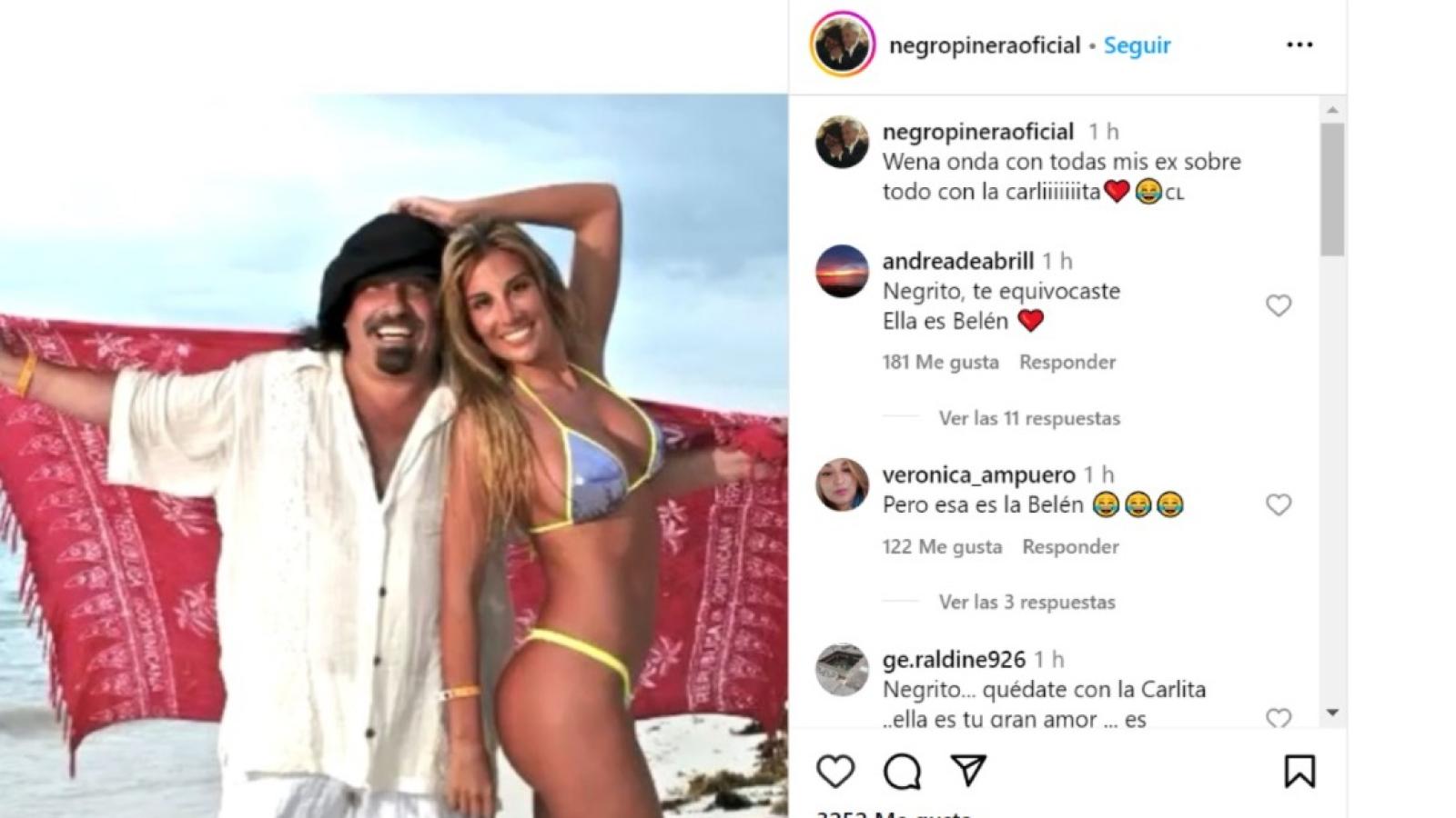 "Negro" Piñera y Belén Hidalgo - Instagram @negropineraoficial