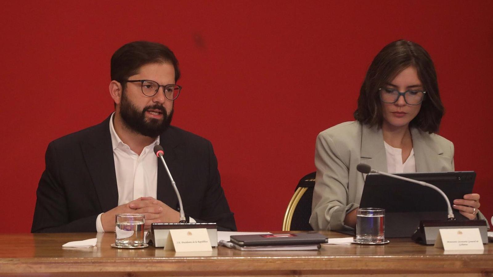 Presidente Gabriel Boric y Camila Vallejo