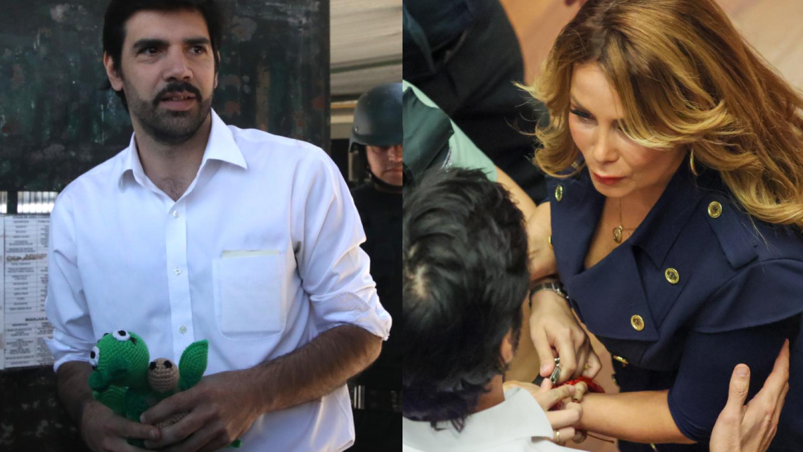 Joaquín Lavín León visita a Cathy Barriga en la cárcel - Créditos: ATON