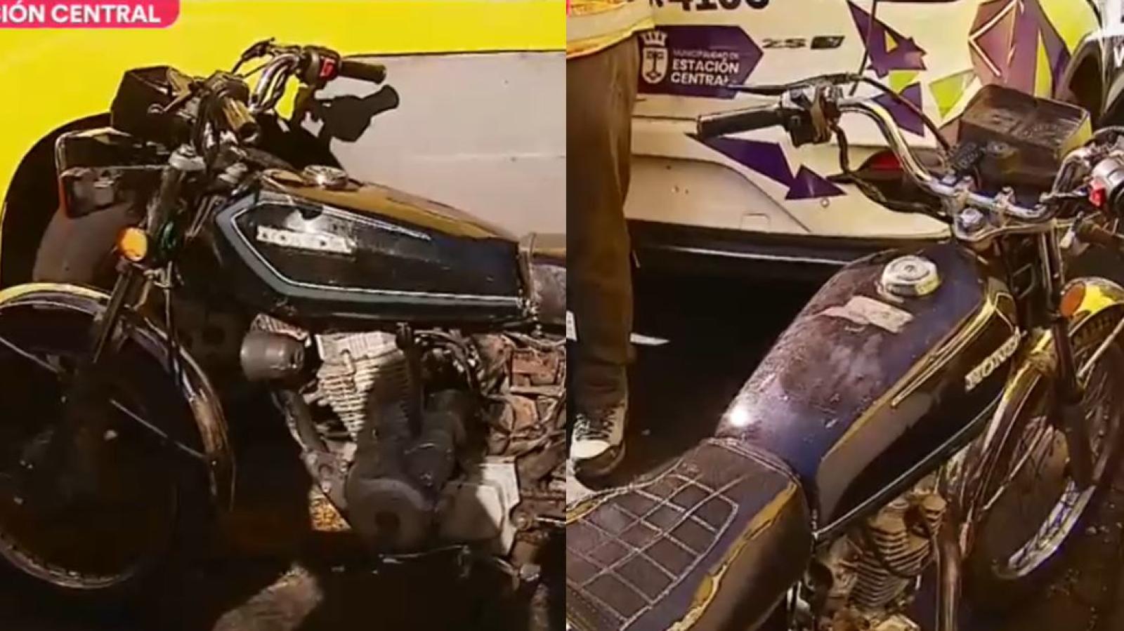Insólito: sacan de circulación antigua motocicleta sin papeles desde 1978 en Estación Central