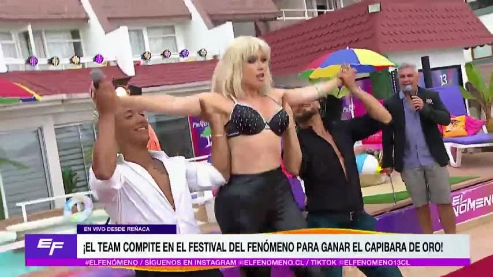 Pía Pérez imitando a Raffaella Carrá