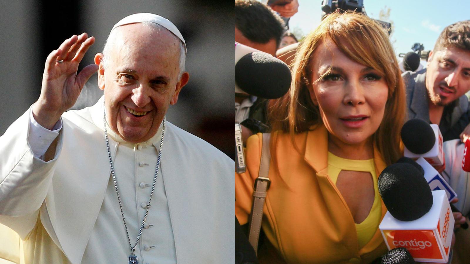 Papa Francisco y Cathy Barriga - Créditos: ATON