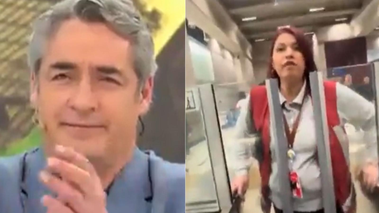 José Luis Repenning y guardia de Metro
