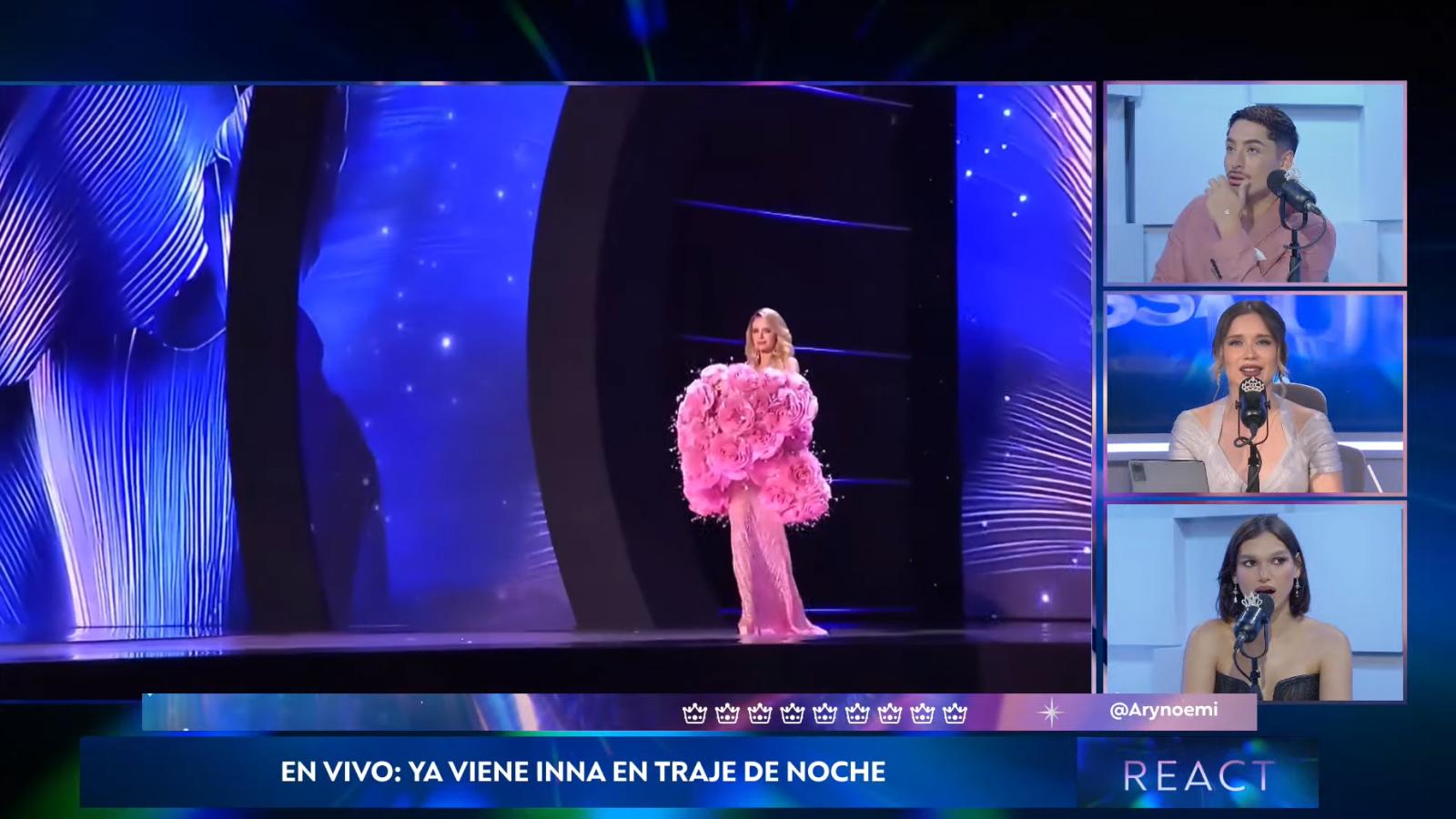Inna Moll traje de noche - React Miss Universo 2025
