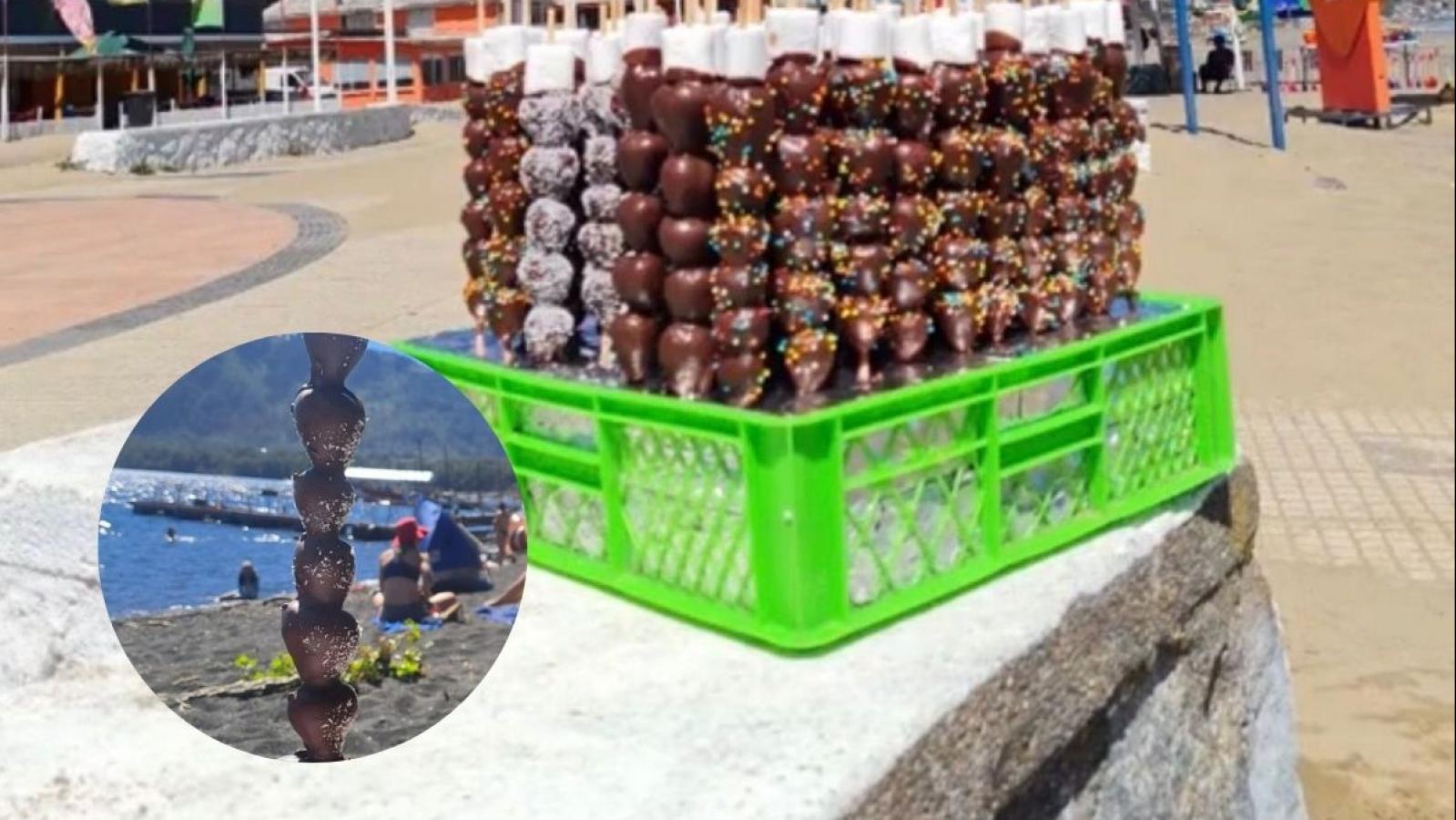 Venta de frutillas con chocolate en playas | TikTok | X