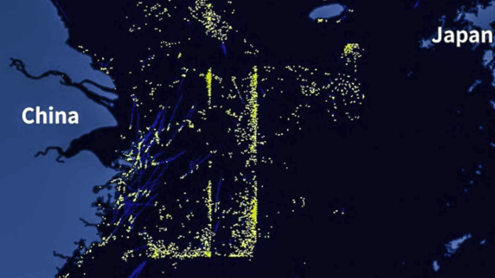 Sistemas de rastreo de pesqueros captaron un llamativo hecho: una nueva "Muralla China"/Global Fishing Watch