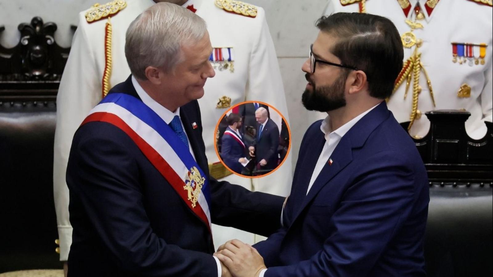 Gabriel Boric entrega misterioso papel a José Antonio Kast durante el traspaso de mando