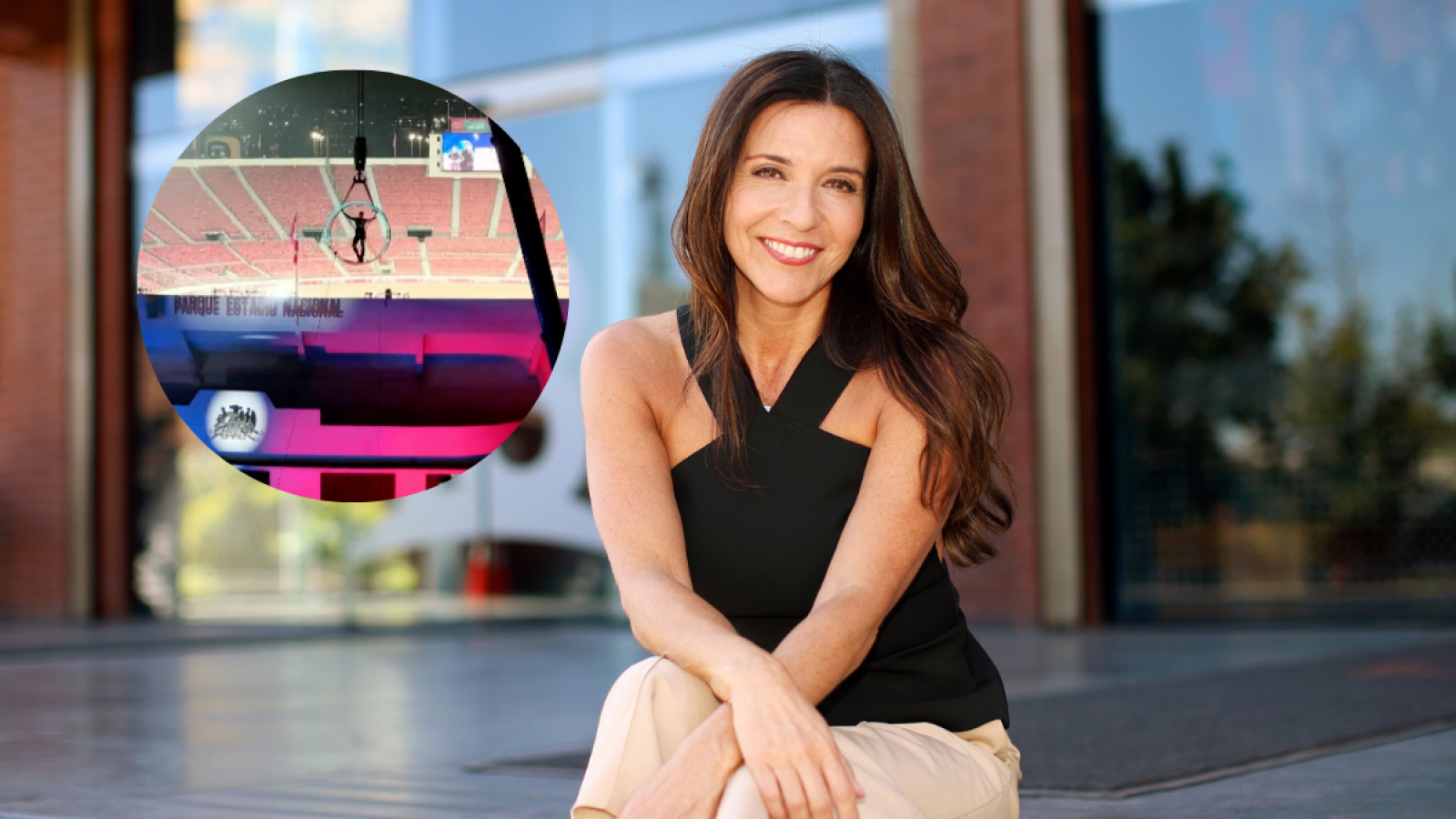 Con el Estadio Nacional de fondo: el increíble ingreso de Karla Constant desde las alturas en la final de Mundos Opuestos