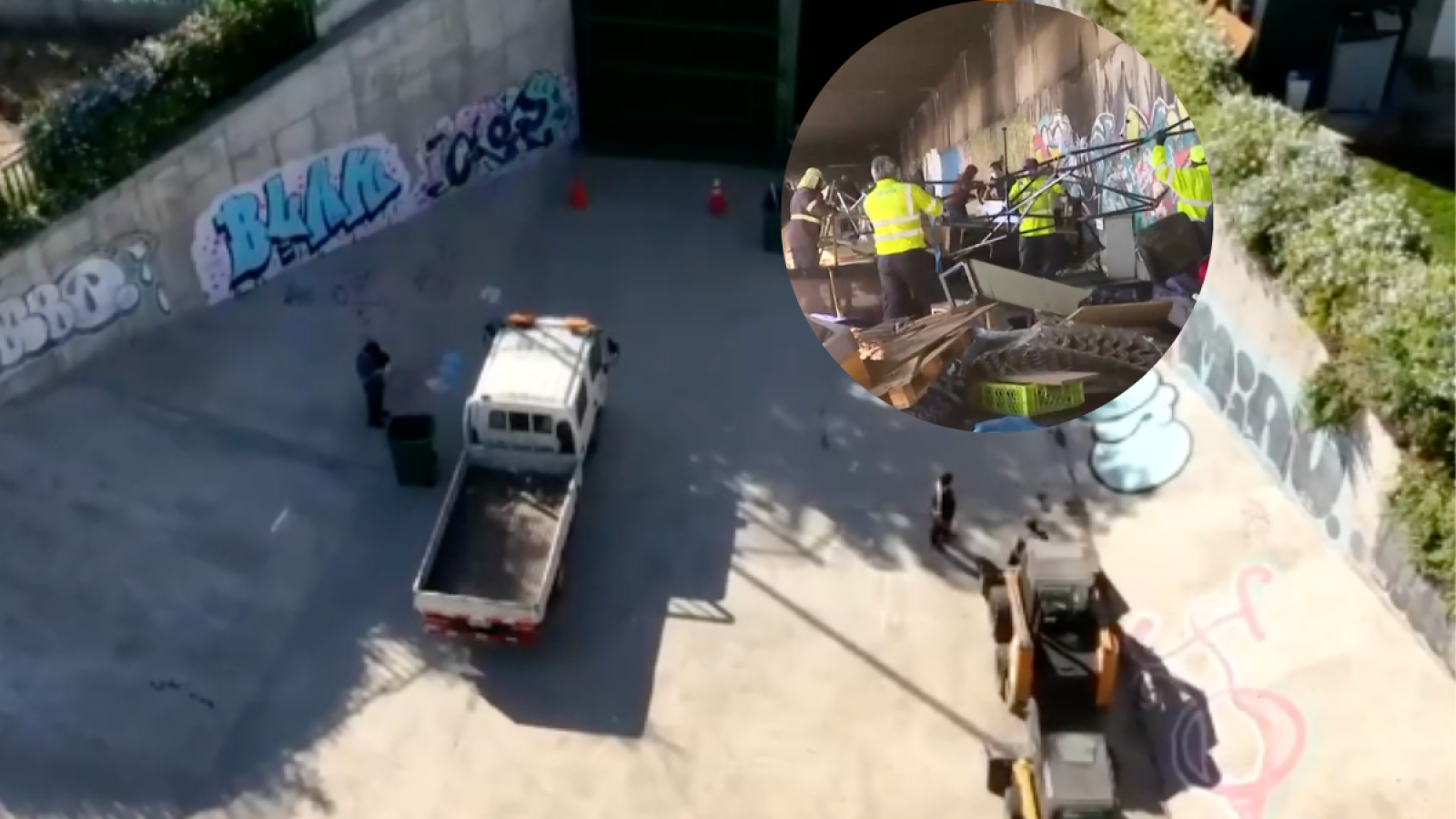 Con camas de dos plazas y toldos azules: así era la toma subterránea que fue desalojada en San Joaquín