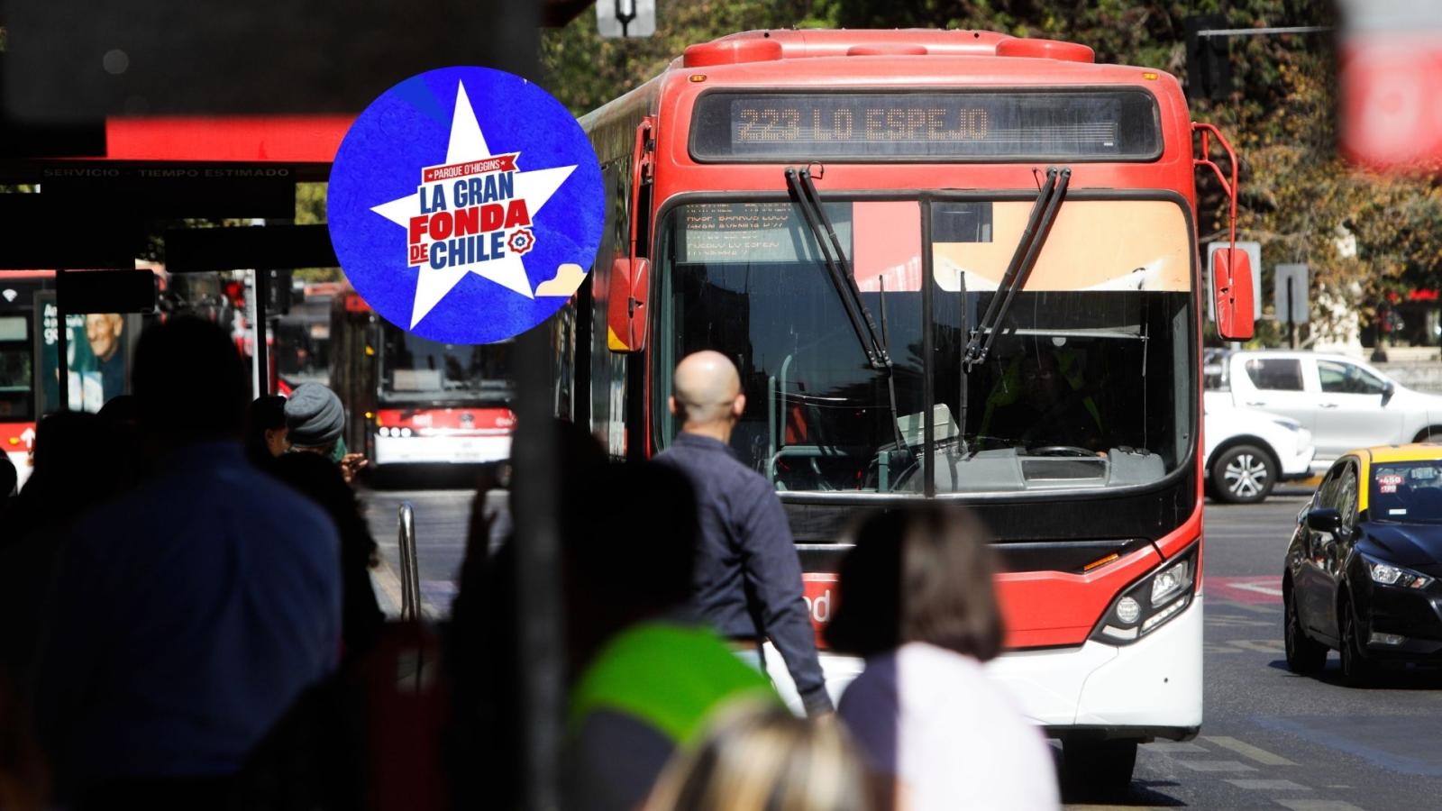Reforzamiento de buses RED por "La gran fonda de Chile" - Créditos: Agencia Uno