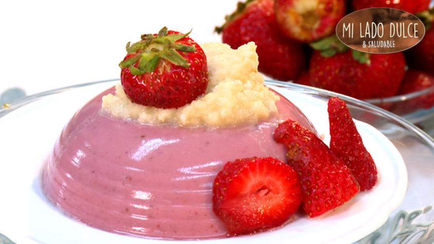 Flan de Frutillas con Leche de Almendras