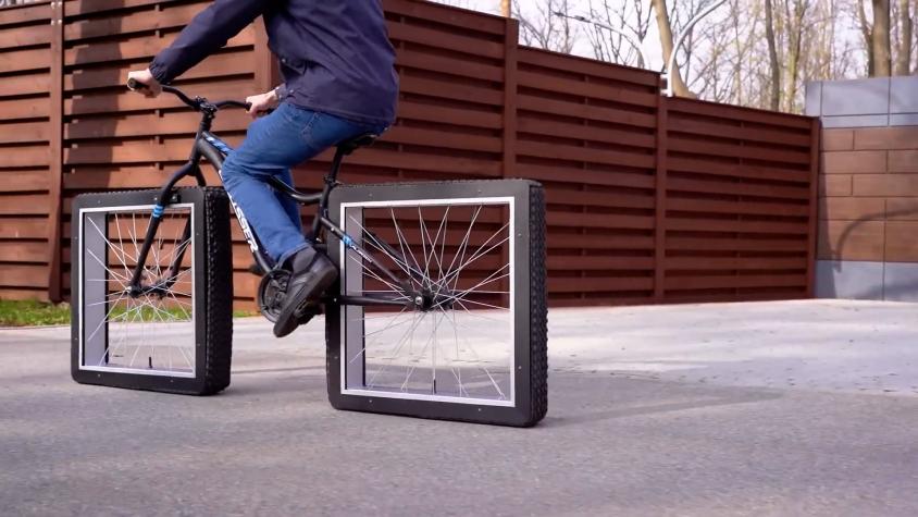 Ingeniero ucraniano revoluciona las ruedas de bicicleta con un diseño cuadrado