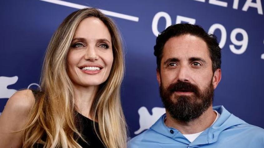 Angelina Jolie y Pablo Larraín en Festival de Cine de Venecia. 