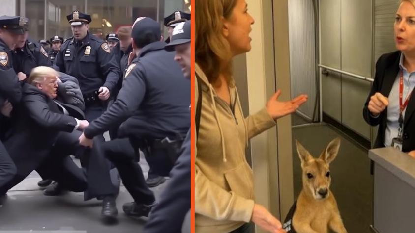 Donald Trump arrestado y canguro en el aeropuerto fueron imágenes creadas con IA 