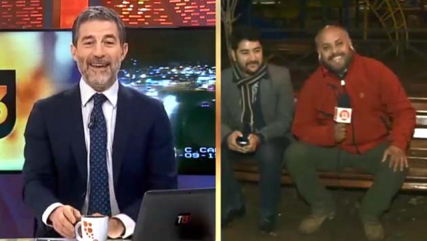 Dos reporteros vivieron divertido chascarro en T13 AM