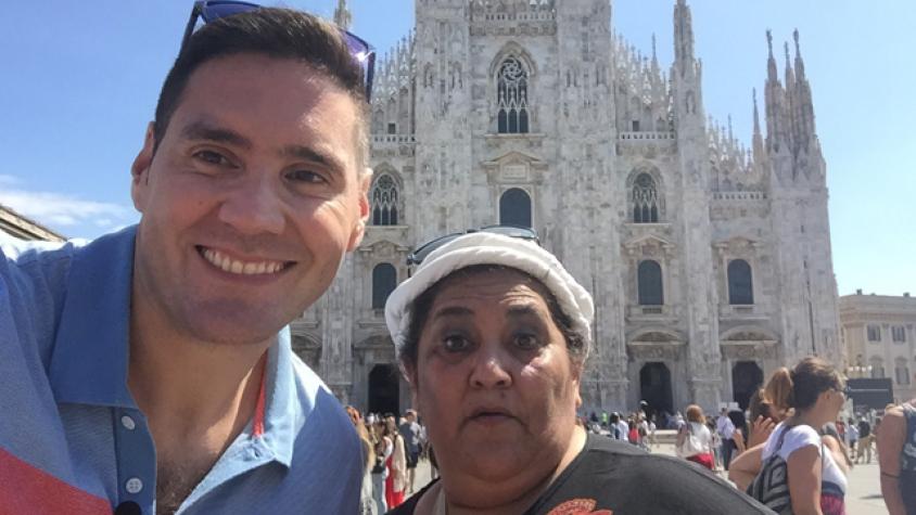 Pancho Saavedra acompañó a Leonora a la Expo Milán