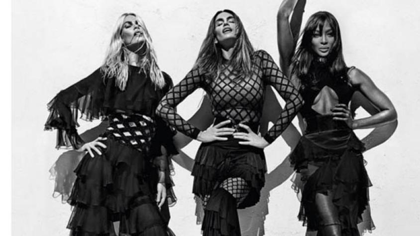 Juntas otra vez: Claudia Schiffer, Cindy Crawford y Naomi Campbell se visten de Balmain 