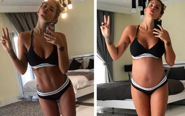 El experimento de Cote López: Se tomó embarazada la misma foto mes a mes 