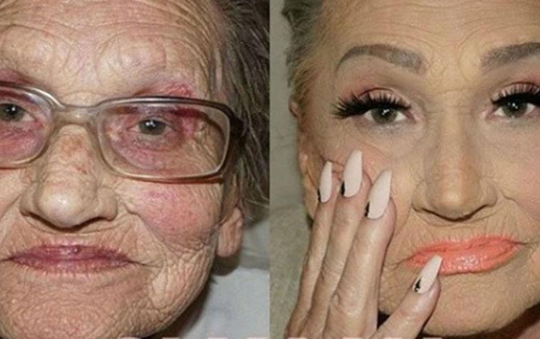 ¡Nieta maquilló a su abuela de 80 años y se ve increíble!