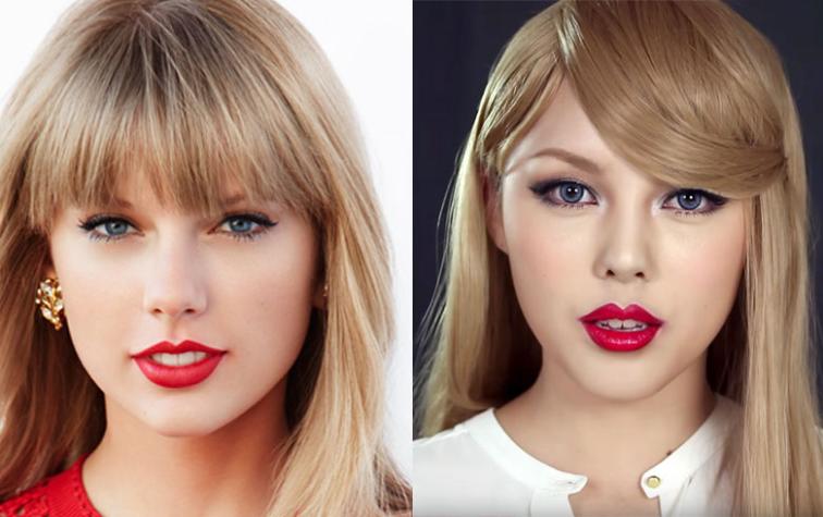 Esta coreana quedó igual a Taylor Swift sólo con maquillaje