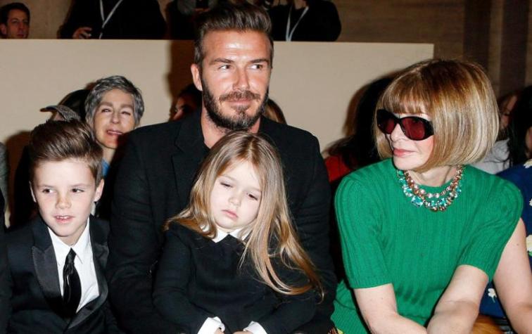 David Beckham enciende debate con beso en la boca a su hija