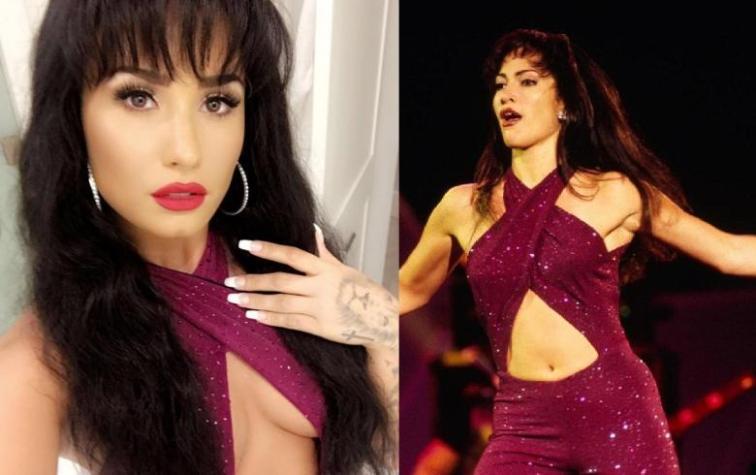 ¡Insuperable! Demi Lovato sorprende en Halloween vestida de Selena Quintanilla