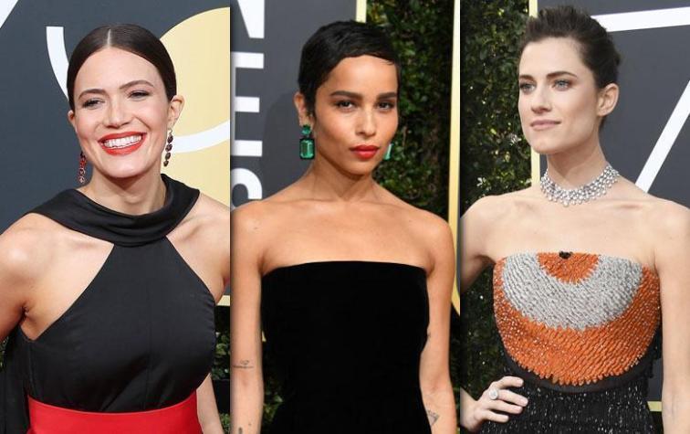 El negro con un toque de color destacó en los Golden Globes 2018