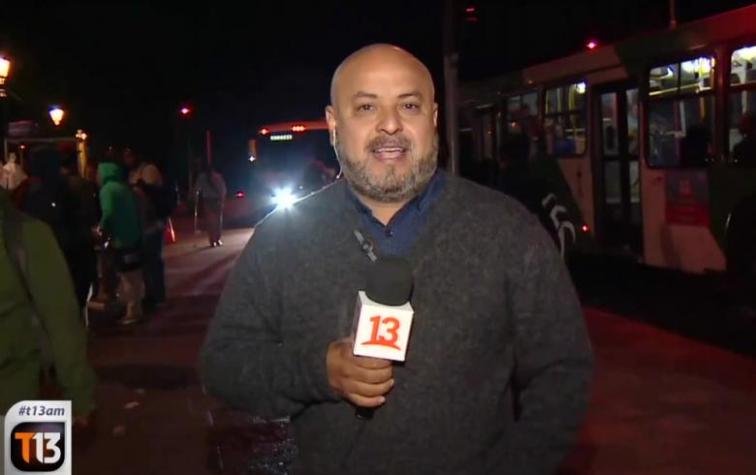 Periodista de Teletrece AM sufre fuerte altercado durante despacho en vivo