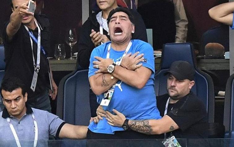 El comentado espectáculo de Maradona en el estadio viendo a Argentina