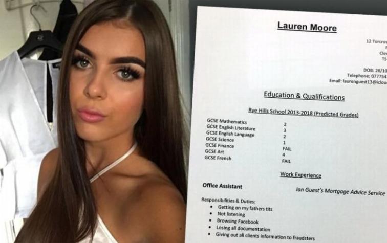 "Impuntual, mal educada y floja": el brutal currículum que un padre escribió para su hija de 16 años