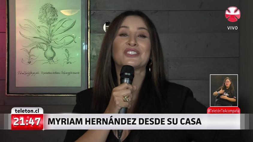Myriam Hernández cantó junto a su hijo en la Teletón