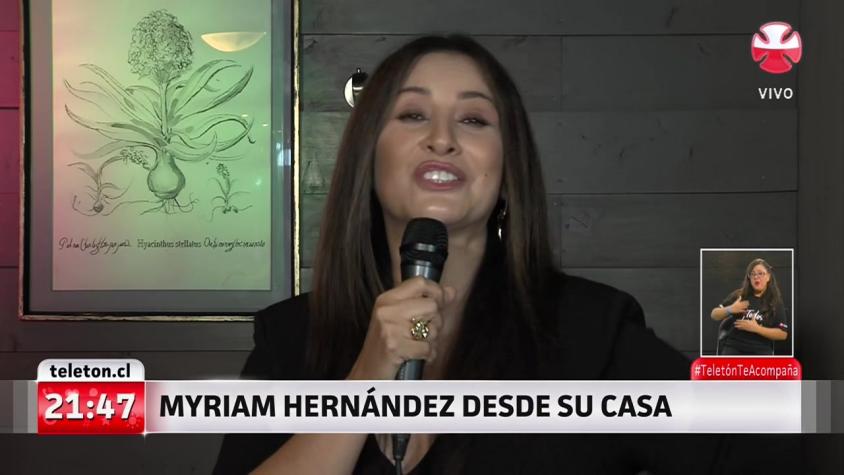 Myriam Hernández cantó junto a su hijo en la Teletón 