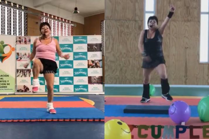 Profesora de Talcahuano arrasa en redes sociales con sus clases de aeróbica