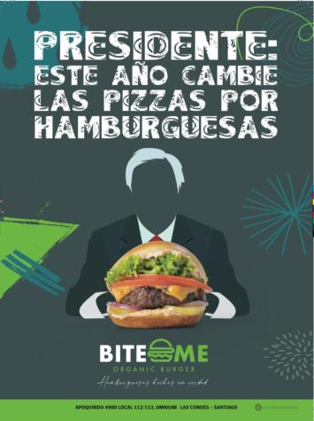 Creativa campaña invita al Presidente a cambiar pizzas por hamburguesas