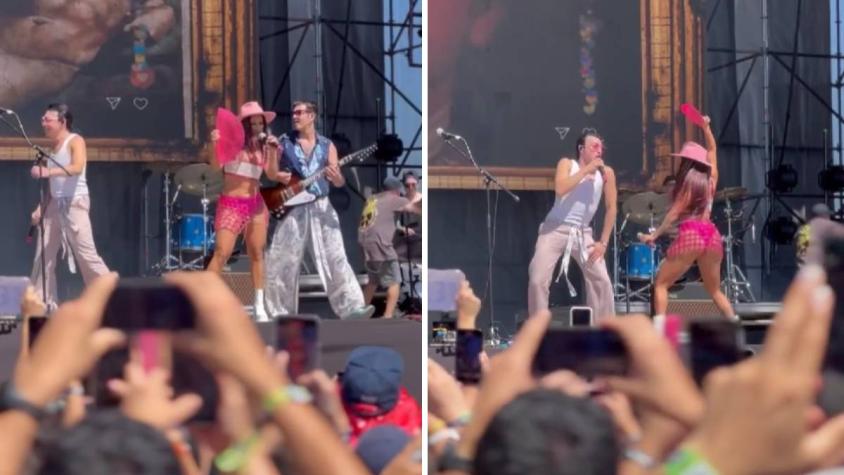 Denise Rosenthal sorprendió al aparecer en show de banda del Lollapalooza