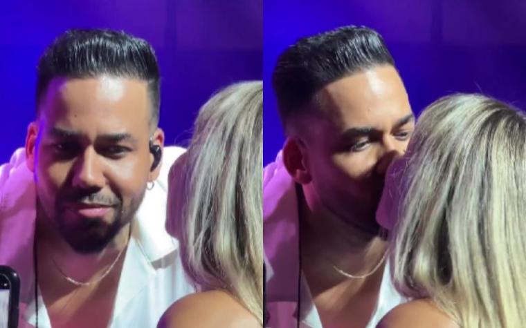 Romeo Santos le robó beso a Sabrina Sosa en pleno concierto: usuarios recordaron caso del Kiwi