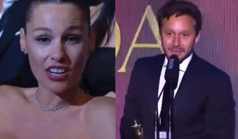 Pampita es viral por furiosa reacción durante discurso de Benjamín Vicuña