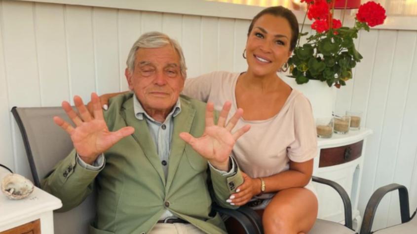 Marlen Olivari junto a su padre