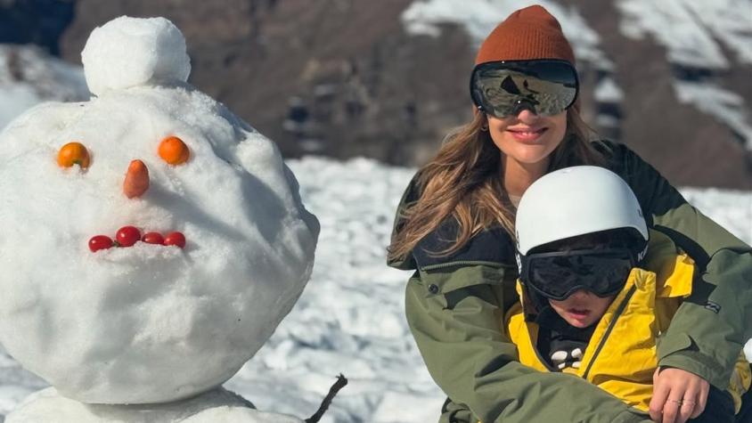 Mayte Rodríguez posó con su pareja y su hijo en la nieve: armaron un muñeco