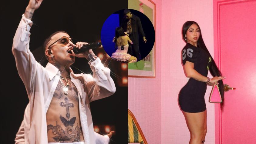 La comentada y sensual aparición de Paloma Mami en el concierto de Rauw Alejando en Chile