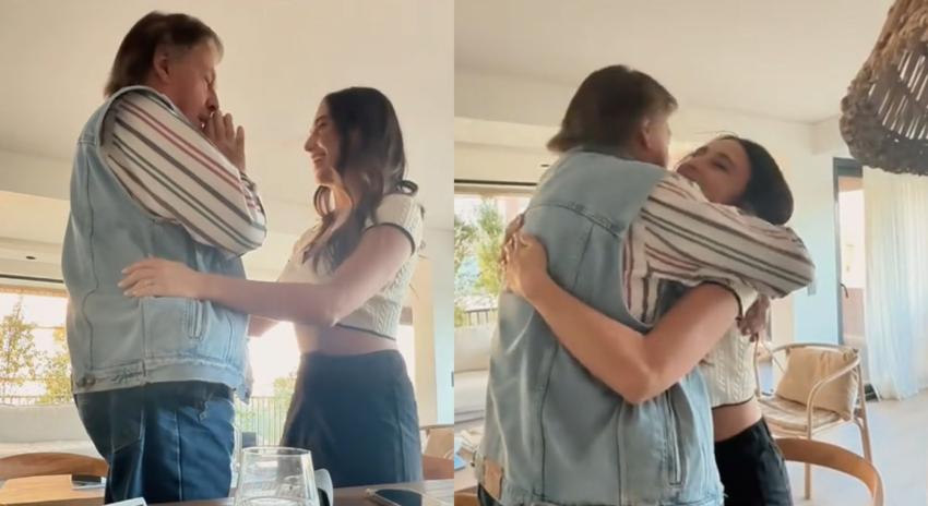 Tras anuncio de embarazo: Tita Ureta mostró el emocionante instante en que le reveló a su papá que será abuelo