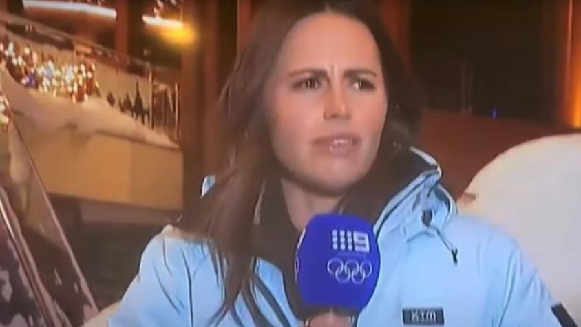 El polémico despacho en vivo de Danika Mason. Al día siguiente, la periodista reconocería que había bebido antes del enlace/Nine