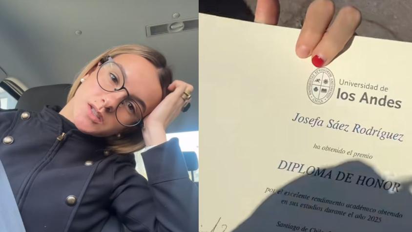 Josefa Sáez compartió triunfo académico en su TikTok.