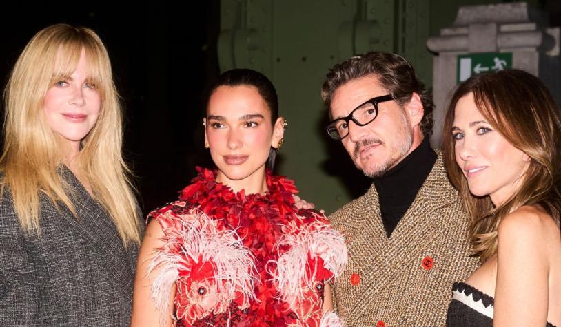 Pedro Pascal se volvió viral junto a Dua Lipa y Nicole Kidman en desfile de Chanel | Crédito: Instagram @dualipa