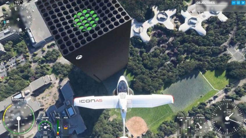 Microsoft Flight Simulator: Un jugador creó la torre Xbox Series X