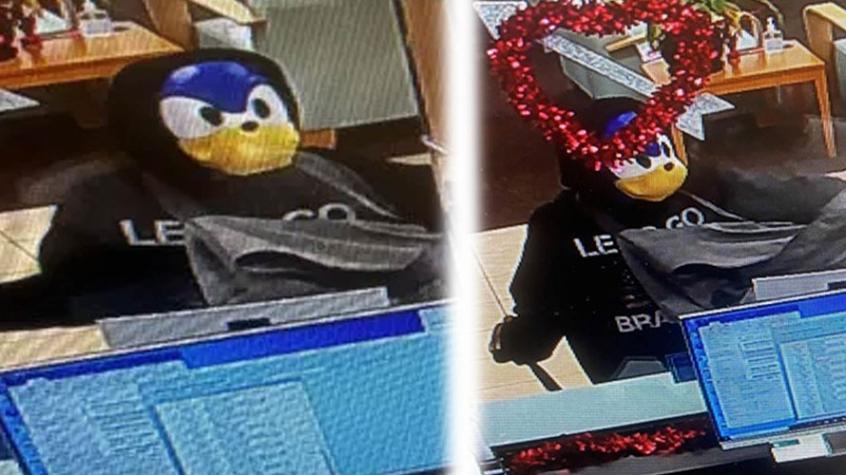 Un sujeto intentó asaltar un banco con una máscara de Sonic