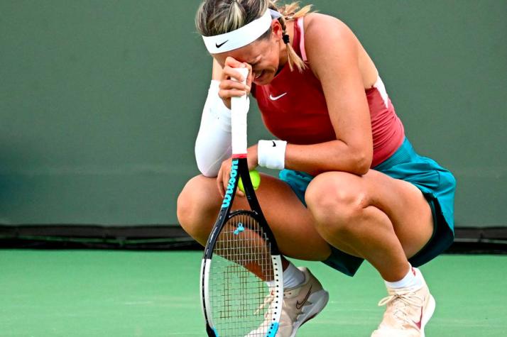 "Estoy destrozada. Deseo la paz y el fin de la guerra": Victoria Azarenka rompió en llanto en pleno partido de Indian Wells